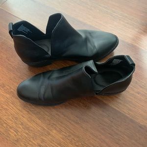 Black ankle booties, cut out sides, size 8.5